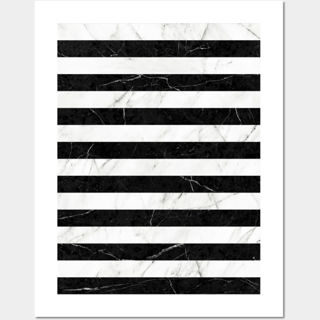 Marble Stripes Pattern 2 - Black and White Wall Art by ZoltanRatko